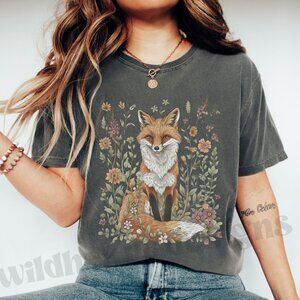 Cottagecore Fox Shirt, Boho Fox Shirt, Comfort Colors Shirt
